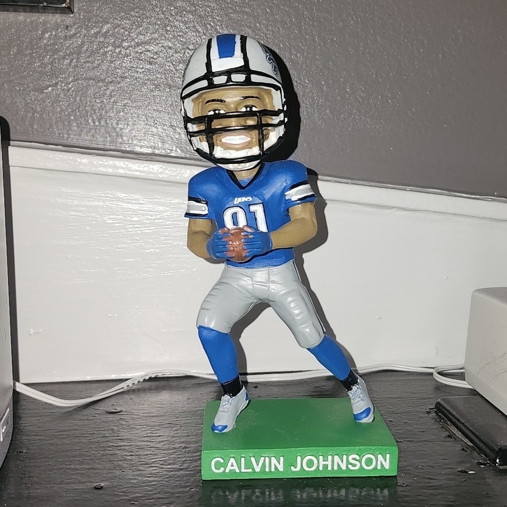 Calvin Johnson bobblehead NIB - Picture 2 of 2